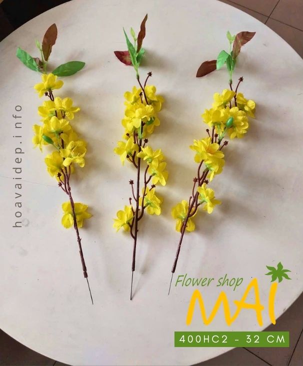 Cành hoa mai ngắn 32cm 400HC2
