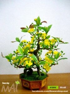 Chậu Mai Tết giả để bàn cao 50cm 410HV