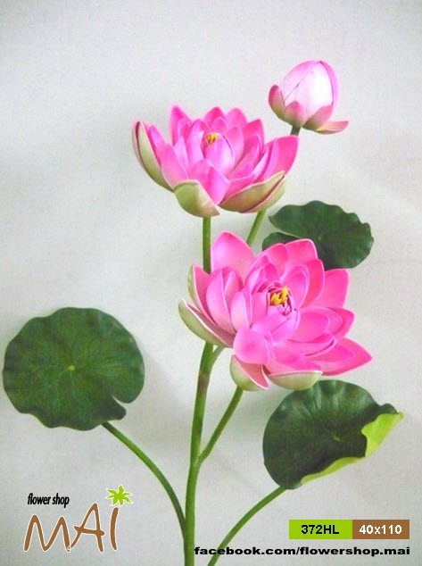 Cành sen giả 2 bông 1 nụ 372HL