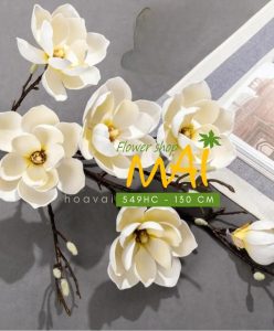Cành hoa mộc lan giả cao cấp 6 bông 549HC