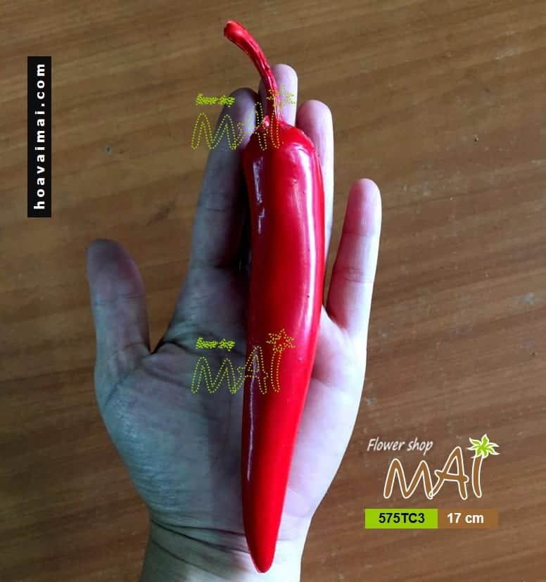 Trái ớt nhựa màu đỏ dài 17cm 575TC3