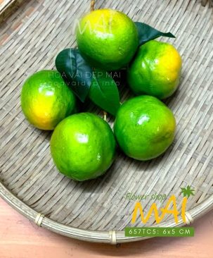 Chùm quýt giả nhỏ 5 trái màu xanh tươi 657TC5