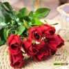 Cành hoa hồng vải màu đỏ đẹp 666HHC