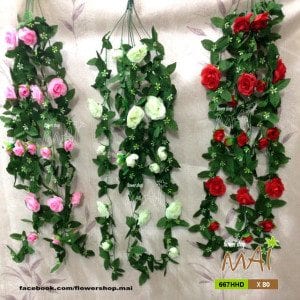 Bụi hoa hồng rũ bằng vải 667HHD
