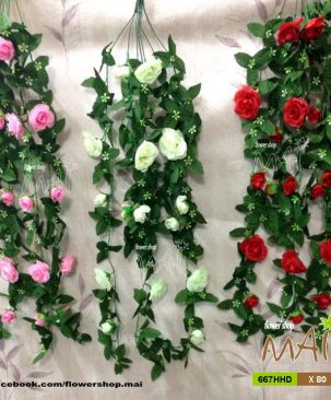 Bụi hoa hồng rũ bằng vải 667HHD