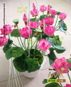 Giỏ hoa sen giả treo 621HN5