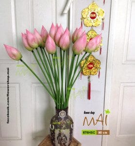 Cành sen búp nhựa lớn cao 90cm 678HSC