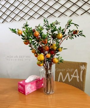 Bình trái lựu giả để bàn