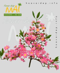 Cành đào Tết 45cm ghép cây bonsai DAO003