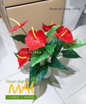 Cây hồng môn nhựa đẹp giá tốt 714HC
