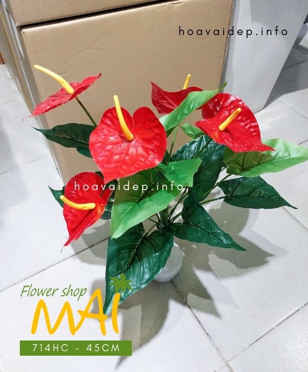 Cây hồng môn nhựa đẹp giá tốt 714HC