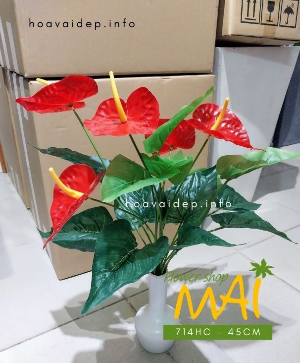 Cây hồng môn nhựa đẹp giá tốt 714HC