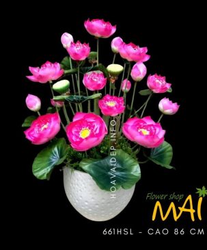 Chậu hoa sen lụa Thái 661HSL