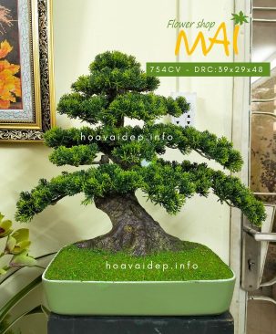 Cây tùng bonsai giả bằng nhựa 754CV
