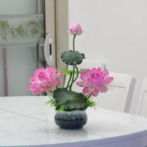 Cành sen giả cắm bình thấp 372HL