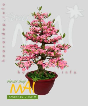 Đào Tết bonsai giả gốc to 115cm 528BD15