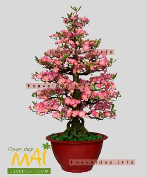 Đào Tết bonsai giả gốc to 115cm 528BD15