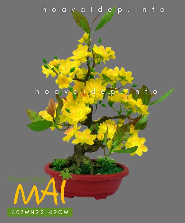 Mai Tết giả để bàn cao 42cm 407MN22