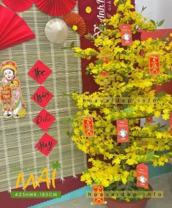 Cây Mai Tết giả cao 185 cm giá tốt 423HM8 - Hoa mai giả cao cấp!