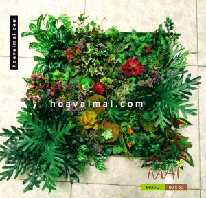 Vườn treo tranh sen đá nhân tạo 663VD