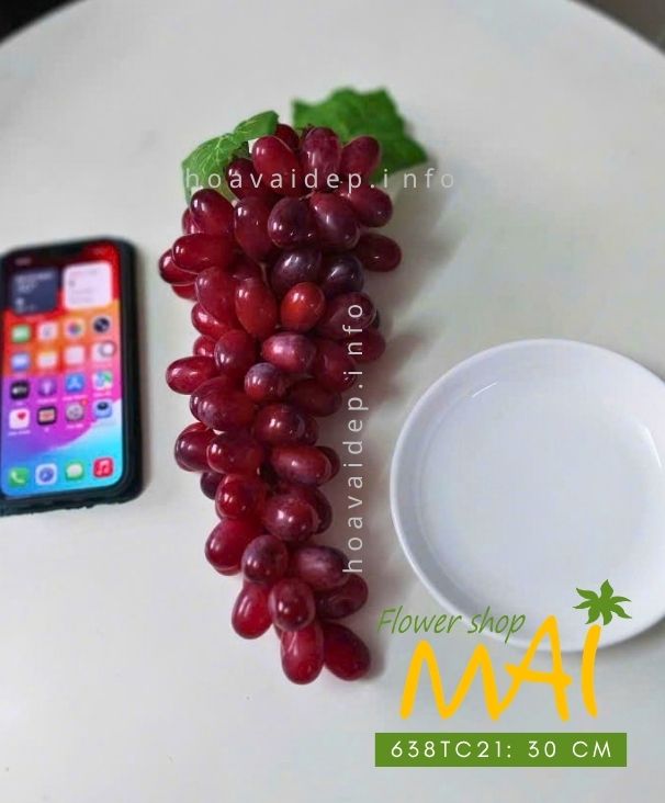 Chùm nho giả màu đỏ cỡ lớn 638TC2