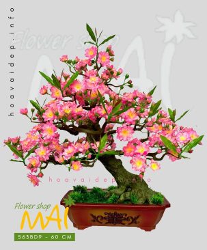 Chậu đào bonsai giả đẹp 60cm 563BD9