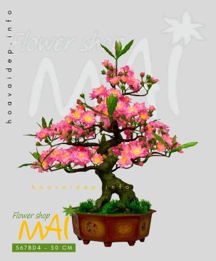Đào bonsai giả để bàn trưng Tết 567BD4