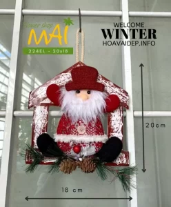 Decor Ông già Noel treo cửa 20 cm 224EL