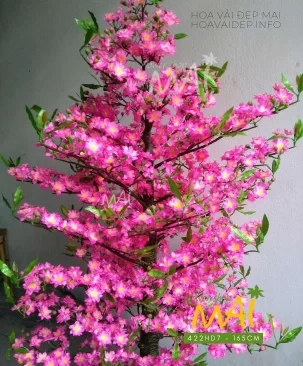 Cây hoa đào giả nhiều bông 165cm 422HD7