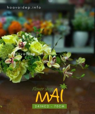Cành lan mokara giả đẹp giống thật 241HC