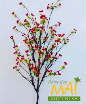 Cành sơ ri cổ trái đỏ vàng trắng 238CT