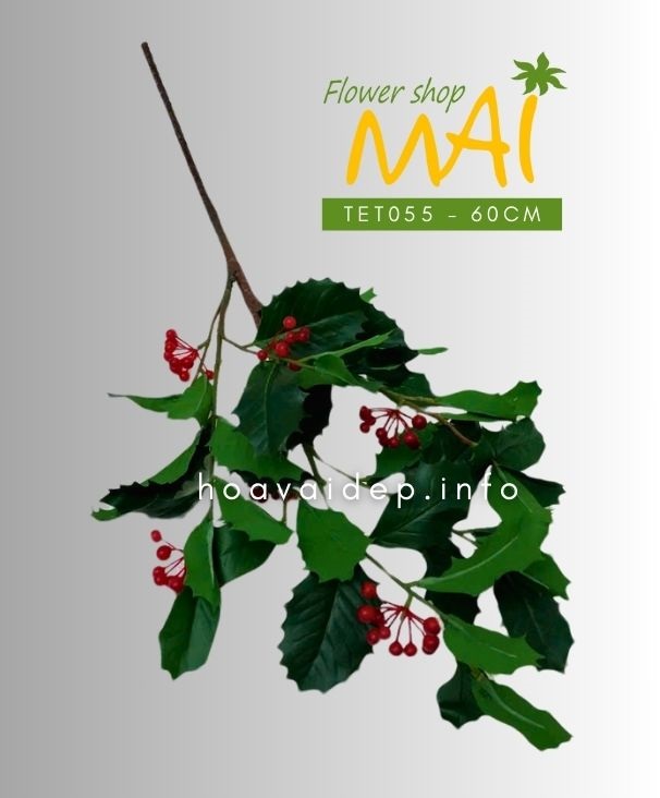 Cành cây nhựa ruồi trái đỏ đẹp TET055