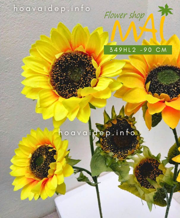 Cành hướng dương giả cao bông lớn 349HL