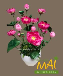 Chậu hoa sen lụa Thái 661HSL2