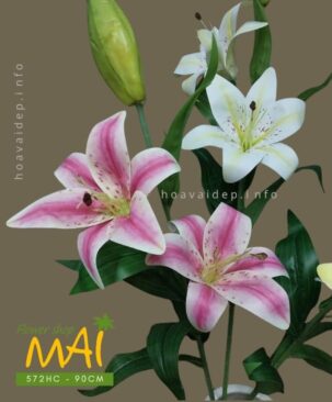 Cành hoa Lily giả đẹp cao 90cm 572HC